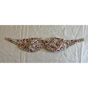 Abercrombie & Fitch Bathing Suit Top No Straps Strapless Red Floral Pattern Sz S